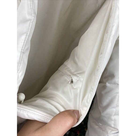 Small Tommy Hilfiger Outerwear Puffer Jacket Coat White + Hood Womens Small 2004 - Picture 7 of 12